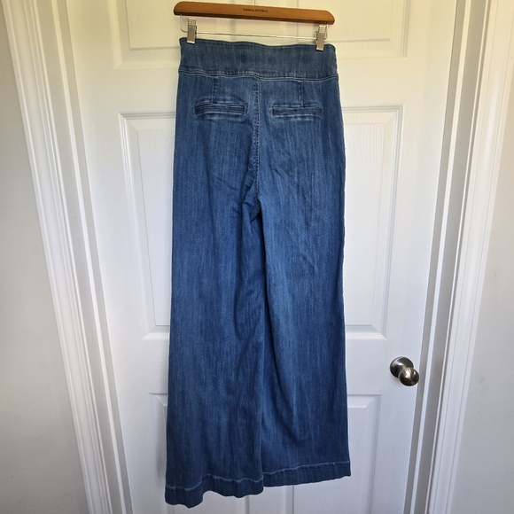 Express Modern Retro Wide Leg Super High Rise Denim Blue Jeans 4 - Picture 3 of 14